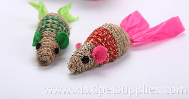 Lovely design cats toys products sisal cat toy mouse christmas color